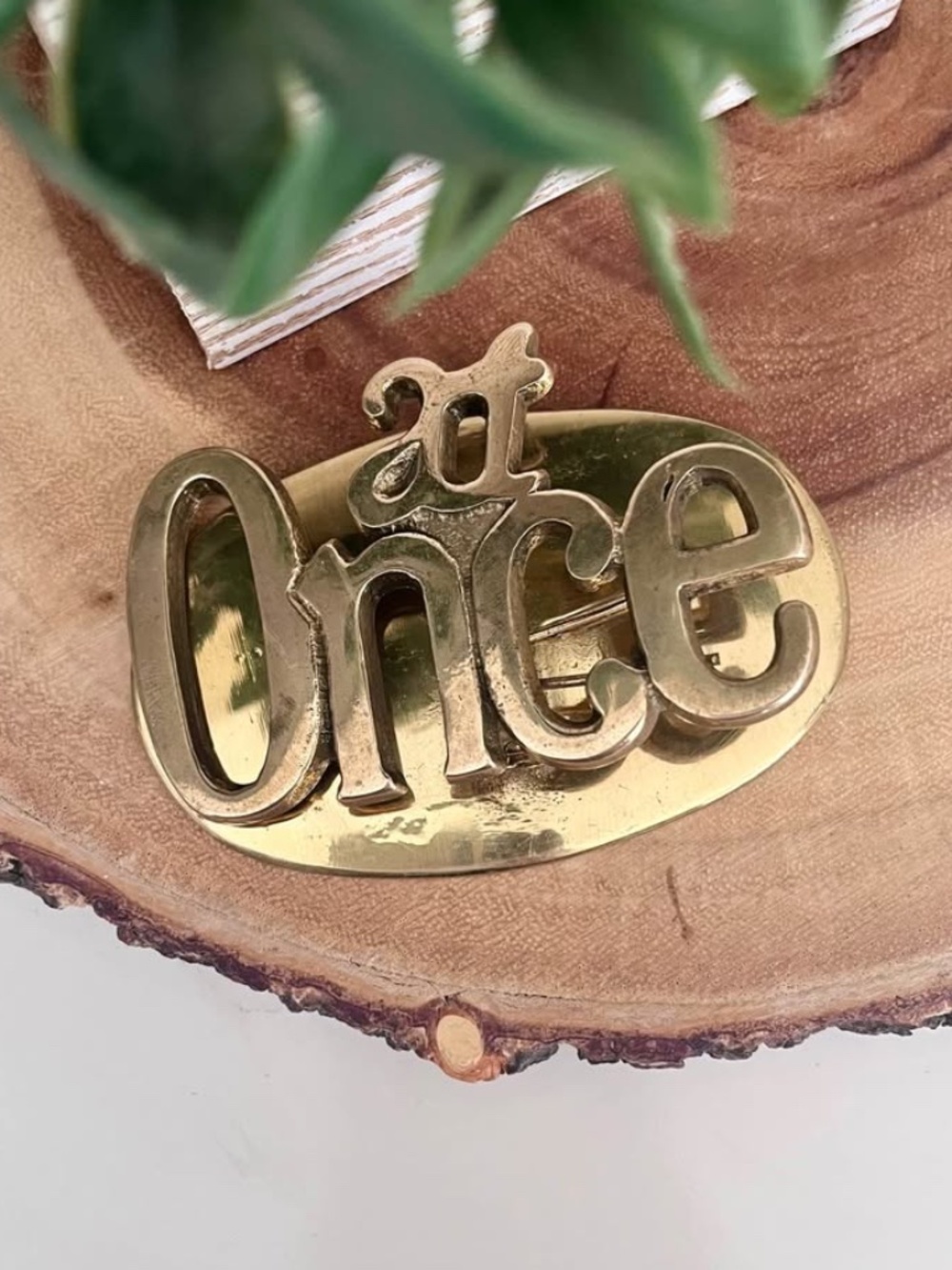 Vintage Brass At Once paperclip - desk decor